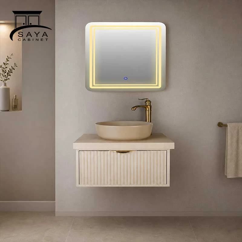 روشویی کابینتی سنگ کرم ممبران کد 46 — تصویر ۳