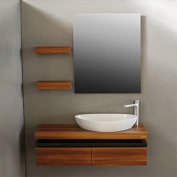 روشویی کابینتی فندقی-مشکی هایگلاس کد 34 — تصویر ۹
