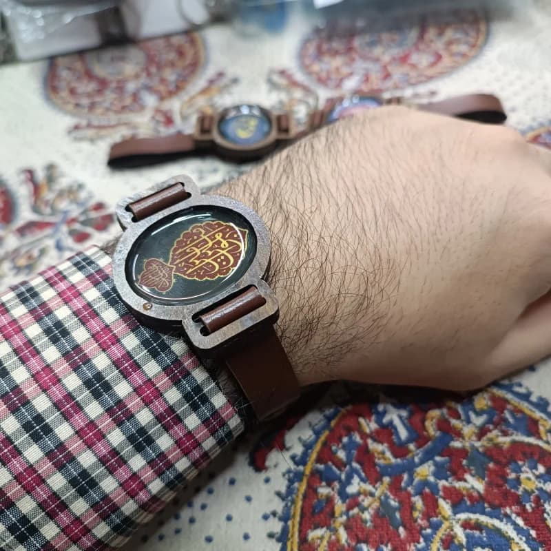 دستبند طرح مذهبی (ائمه و تصاویر حرم) دوکمه — تصویر ۲