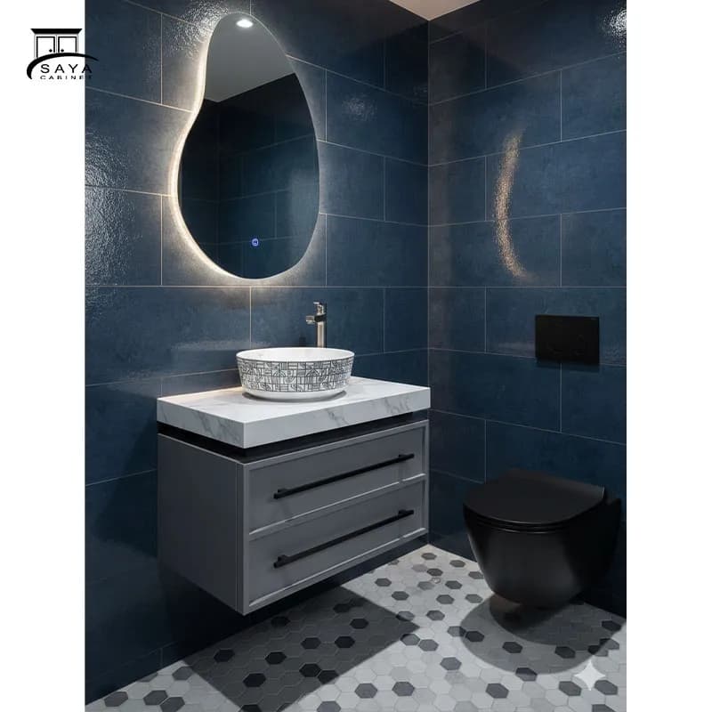 روشویی کابینتی PVC کلکته خاکستری کد 11 — تصویر ۲