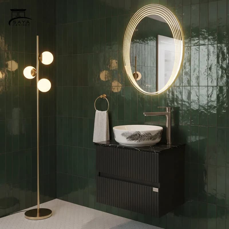 روشویی کابینتی pvc مشکی مات کد 09