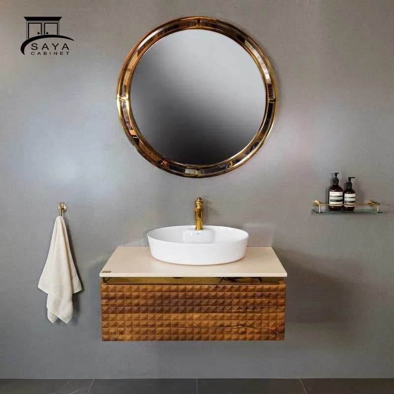 روشویی کابینتی سنگ طبیعی طرح ستاره کد 08 — تصویر ۳