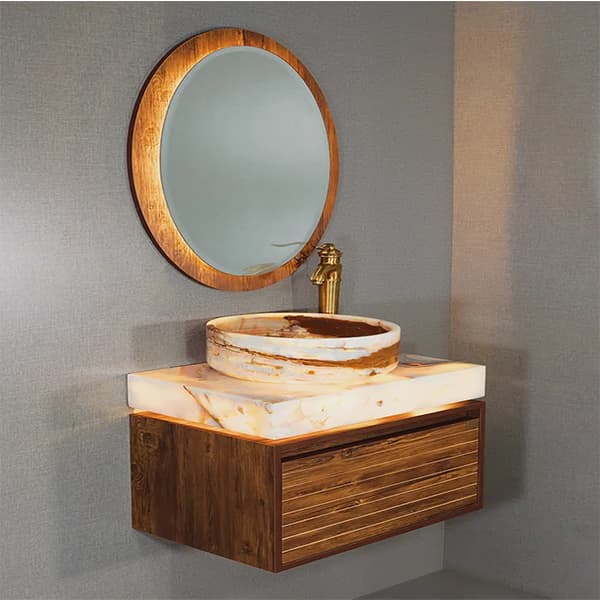 روشویی کابینتی سنگ طبیعی طرح ستاره کد 08 — تصویر ۵