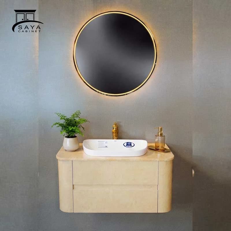 روشویی کابینتی سنگ طبیعی کشودار کد 06 — تصویر ۳