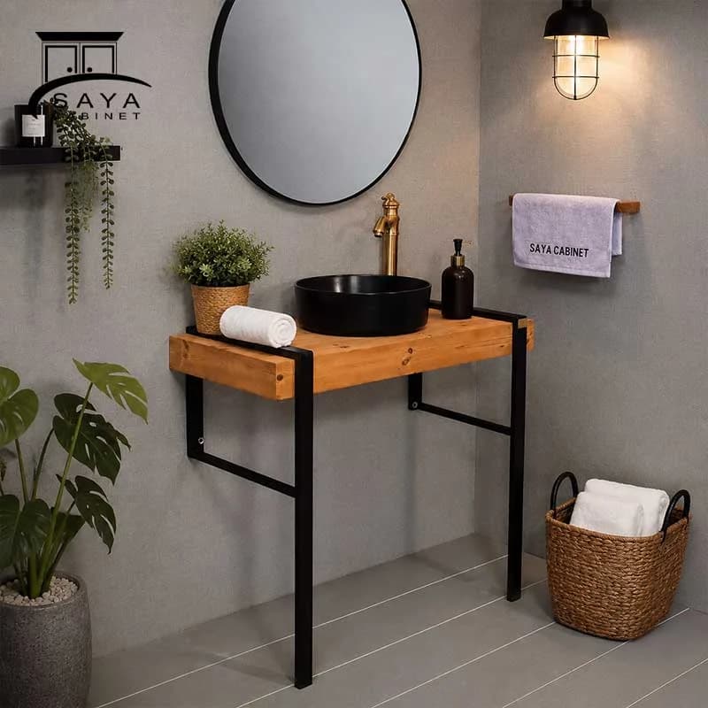 روشویی کابینتی ترموود با پایه فلزی کد 02 — تصویر ۳