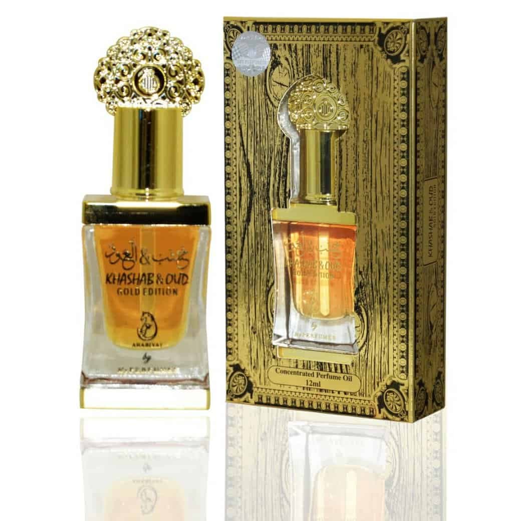عطر خشب العود ذهبی (طلایی) برند عربیات ۱۲ میل