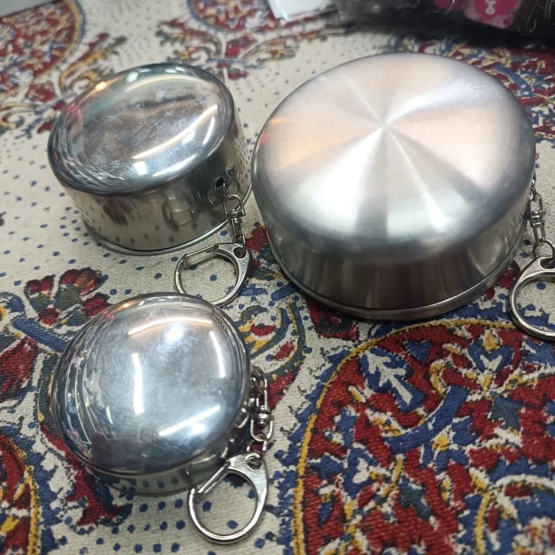 لیوان تاشو استیل کوچک (ضد زنگ) با کیفیت — تصویر ۳