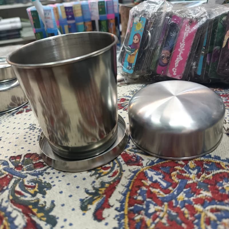 لیوان تاشو استیل بزرگ (ضد زنگ) با کیفیت
