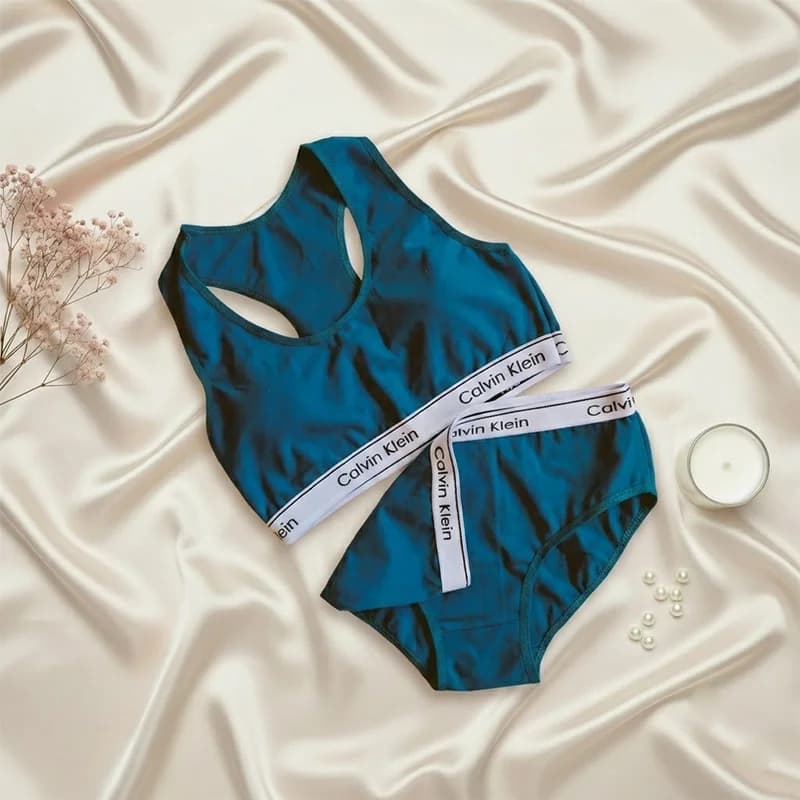 ست نیم تنه و شورت Calvin Klein نخی با کاپ متحرک
