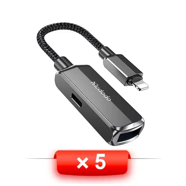 پک 5 عددی مبدل Lightning به USB-A برند مک دودو مدل CA-269 — تصویر ۲