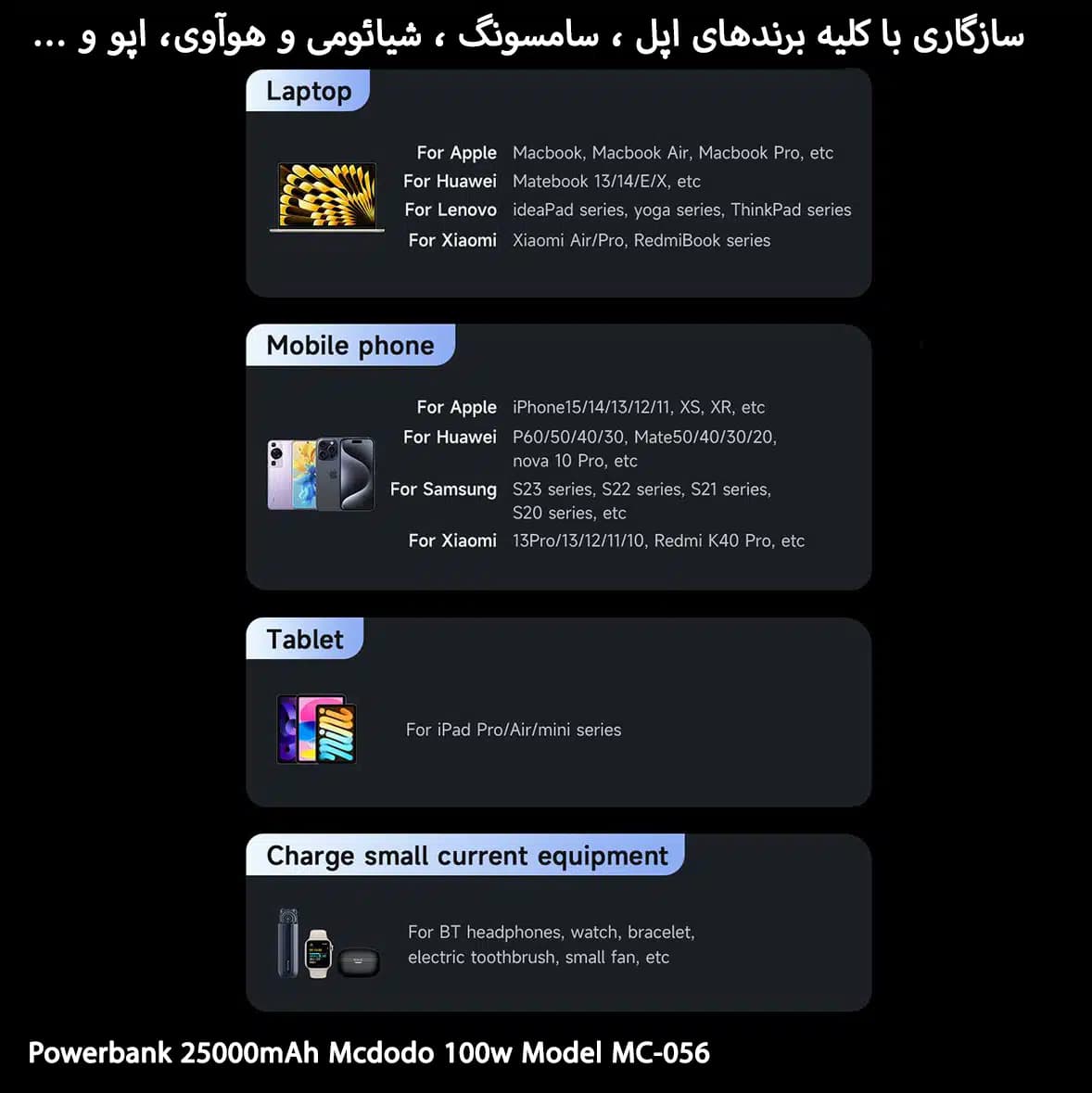 پاوربانک 25000mAh مک دودو 100w مدل MC-056 — تصویر ۷