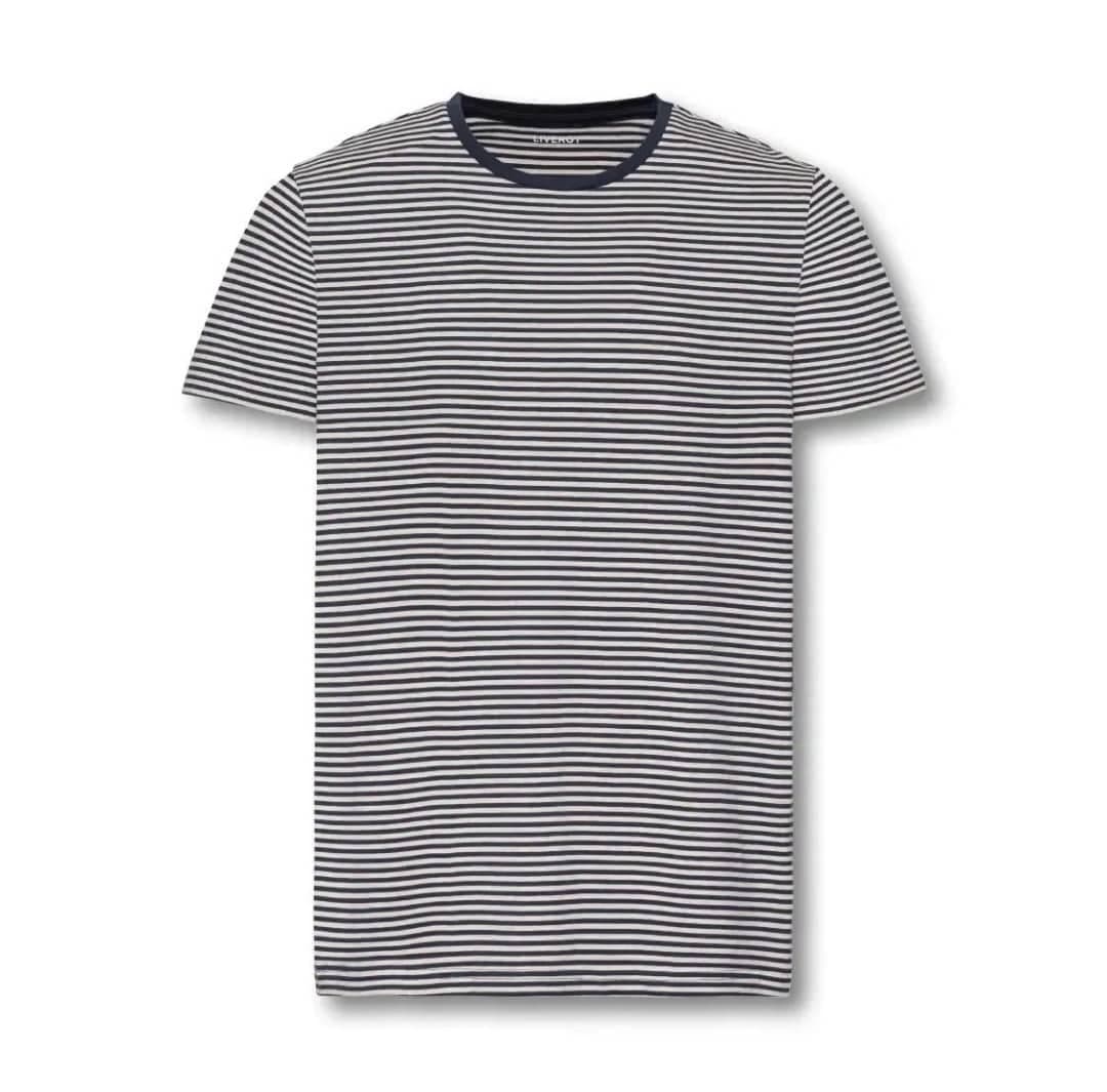 تیشرت راه راه سفید سورمه ای مردانه لیورجی-TSHIRT — تصویر ۲