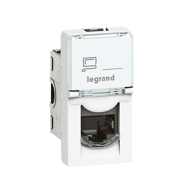کیستون شبکه Cat 6 UTP باریک یک ماژول لگراند کد 76561