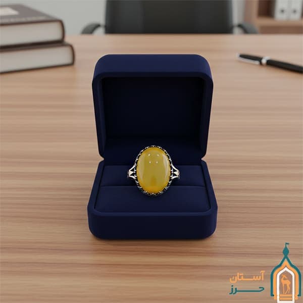 انگشتر شرف شمس مردانه نقره مدل نور ولایت — تصویر ۲