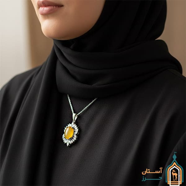 گردنبند شرف شمس زنانه نقره مدل نسیم — تصویر ۳