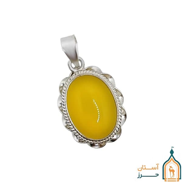 گردنبند شرف شمس زنانه و مردانه بیضی دست ساز مدل دور پیچ کوچک — تصویر ۷