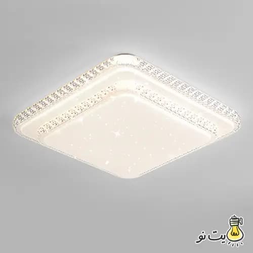 چراغ سقفی دو طبقه مربع کریستالی — تصویر ۴