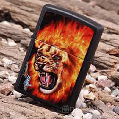فندک زیپو طرح شیر شعله‌دار Mazzi Flame Lion 28003