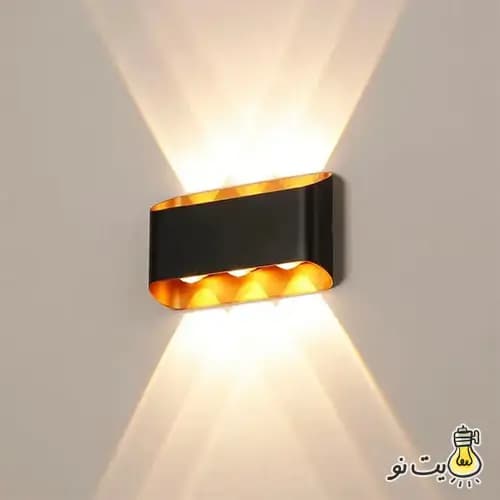 چراغ دکوراتیو دو طرفه 6 وات مشکی طلایی — تصویر ۱۱