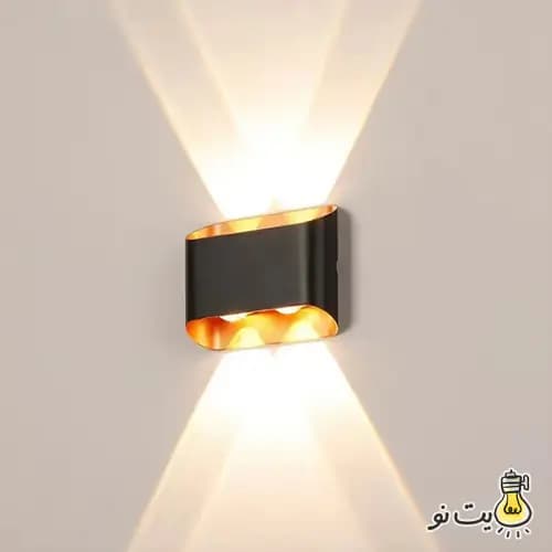 چراغ دکوراتیو دو طرفه 4 وات مشکی طلایی — تصویر ۸