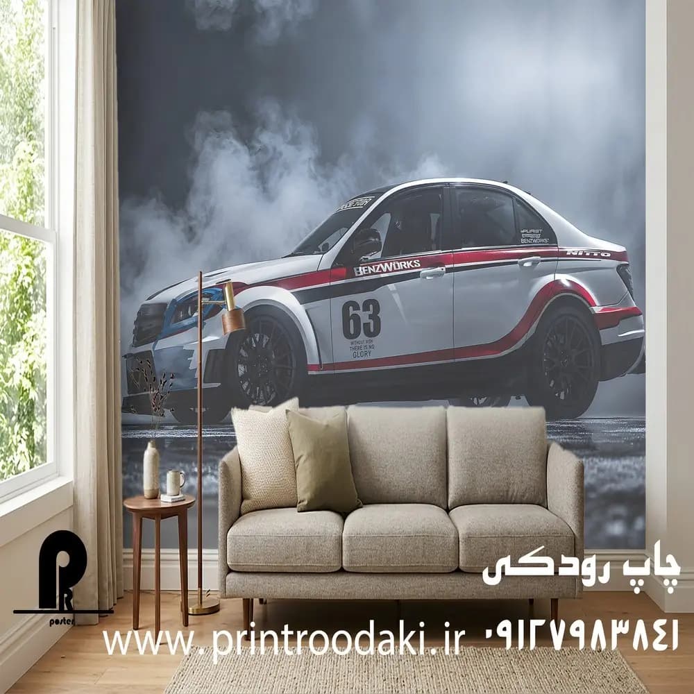 پوستر دیواری بنز مسابقه ای