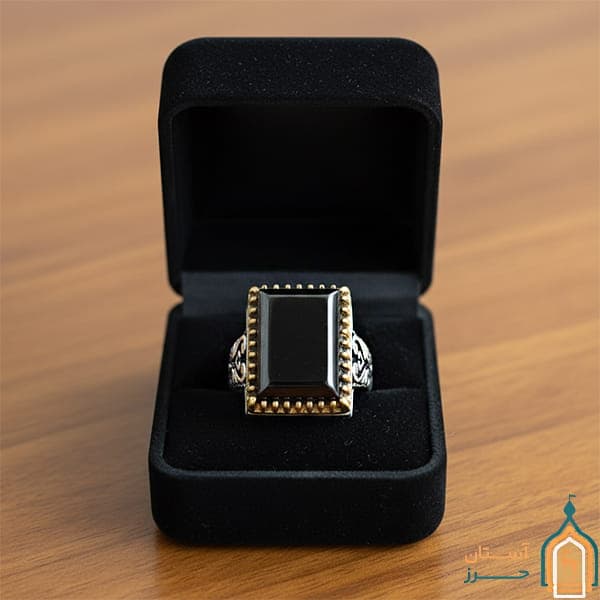 انگشتر حدید صینی مردانه نقره مدل انصار با حکاکی اذکار — تصویر ۶