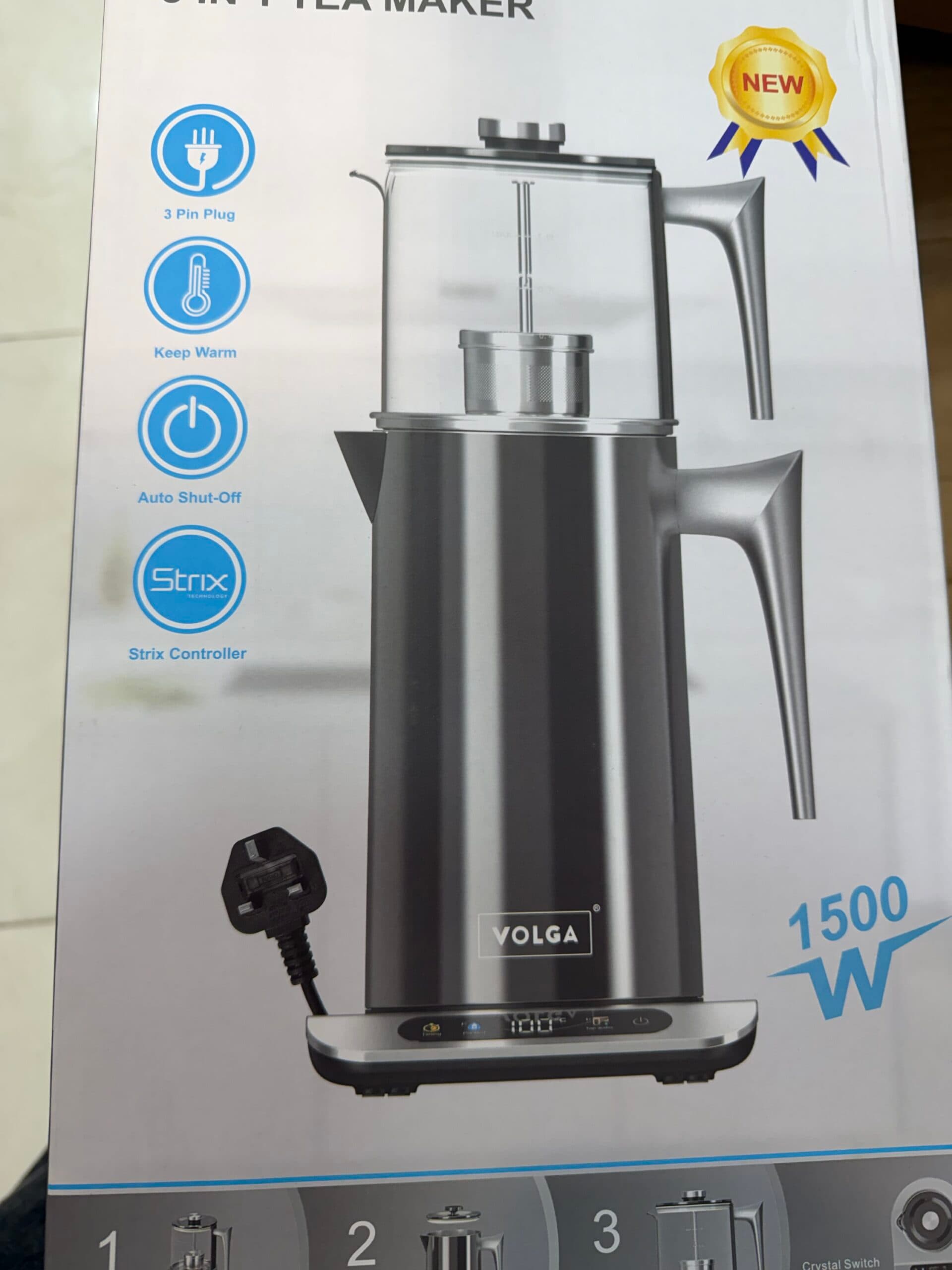 چای‌ساز ولگا 3 کاره مدل VOLGA 3 IN 1 TEA MAKER ظرفیت 1.7 لیتر – توان 1500 وات — تصویر ۵