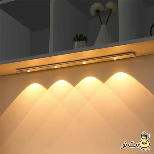 چراغ LED شارژی کابینتی سنسوردار — تصویر ۴