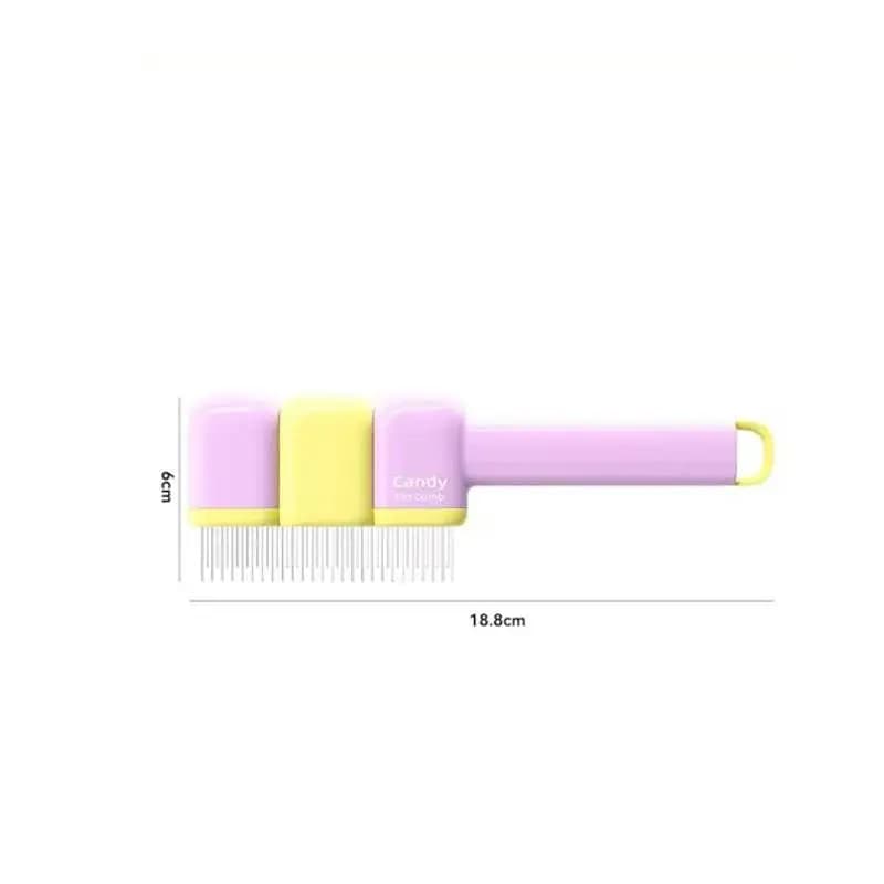 شانه و گره باز کن سگ و گربه Candy Pet Comb دارای دکمه تخلیه — تصویر ۲