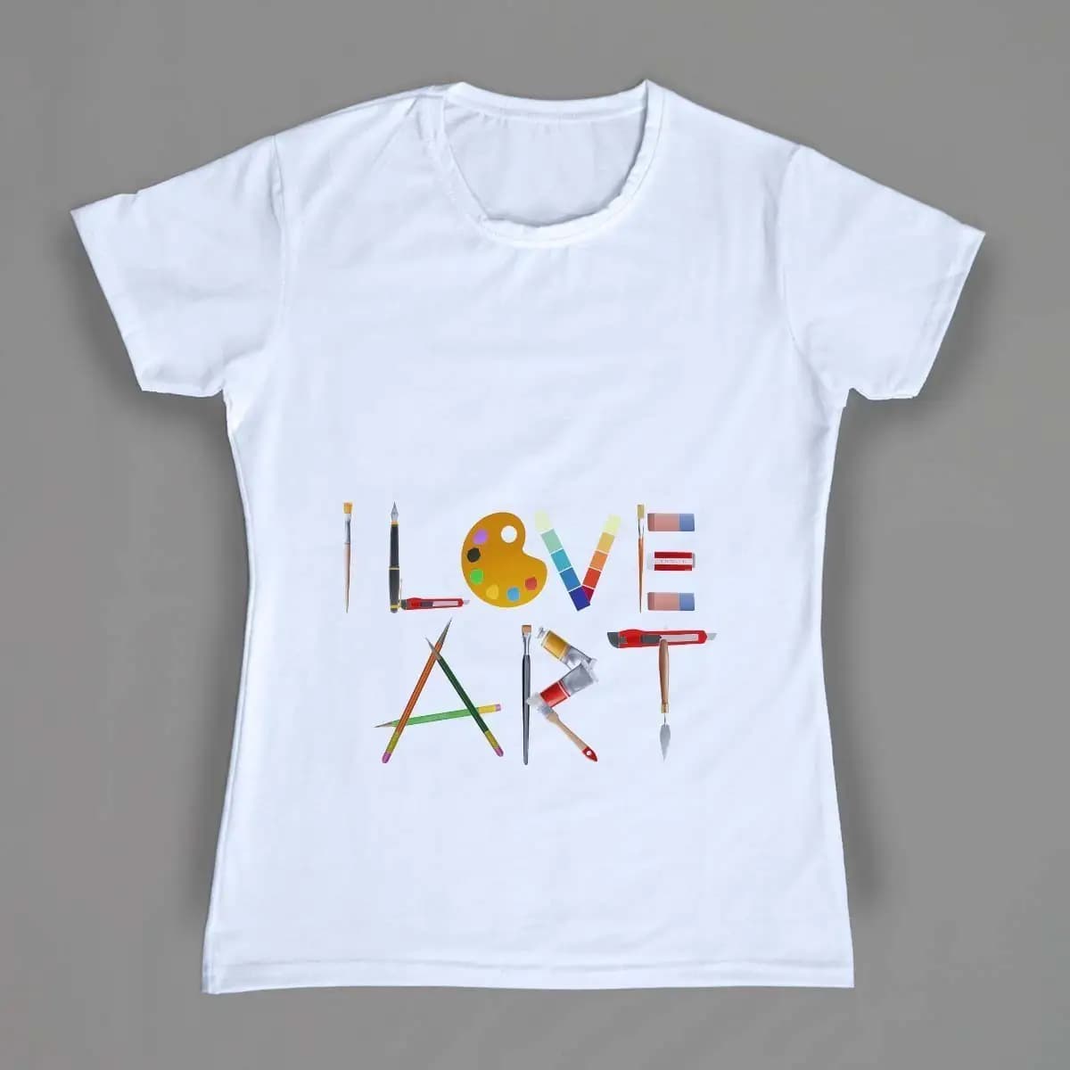 تیشرت زنانه طرح I LOVE ART — تصویر ۴