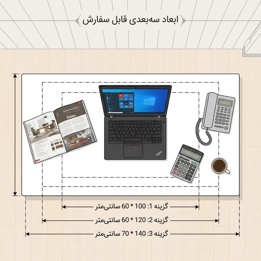 میز اداری مینیمال پایه فلزی +کشو قفل دار — تصویر ۴