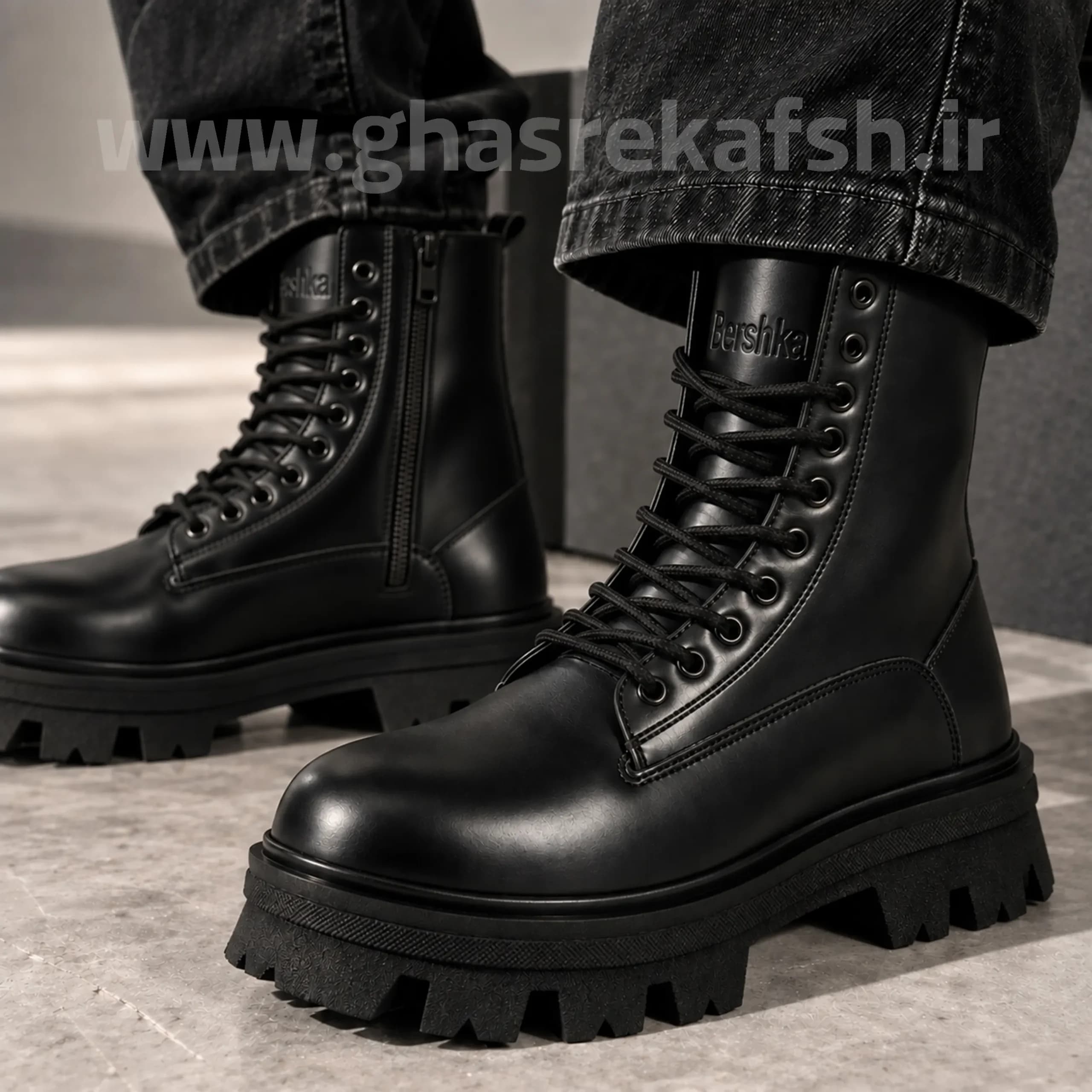 بوت برشکا Bershka مردانه مشکی کد 2543 — تصویر ۶