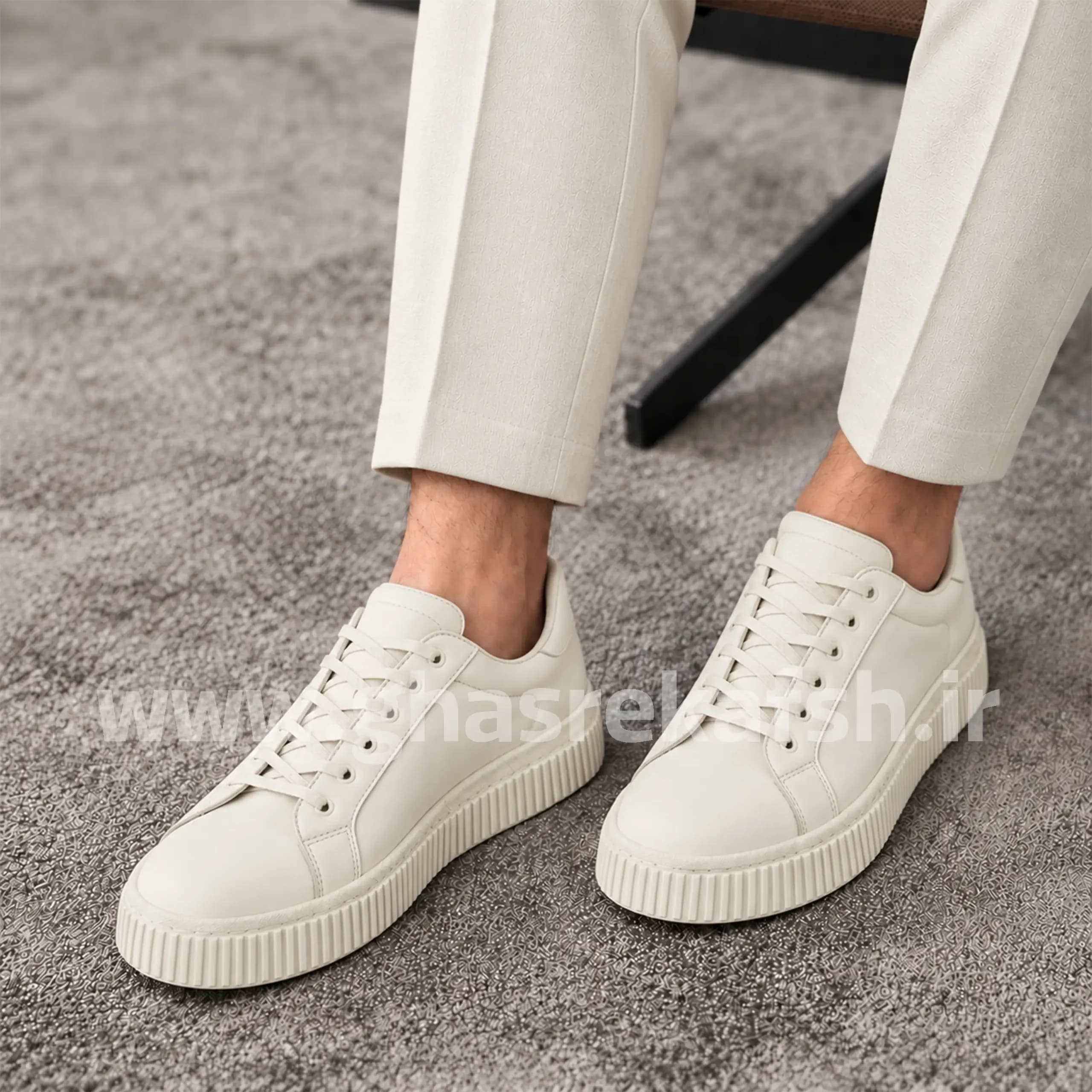 کتونی ونس زارا ZARA مردانه رنگ کرم کد 2194
