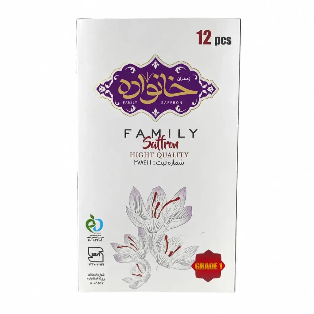 زعفران سوپر نگین درجه یک اصل قاینات پک کریستال 12 عددی یک مثقال