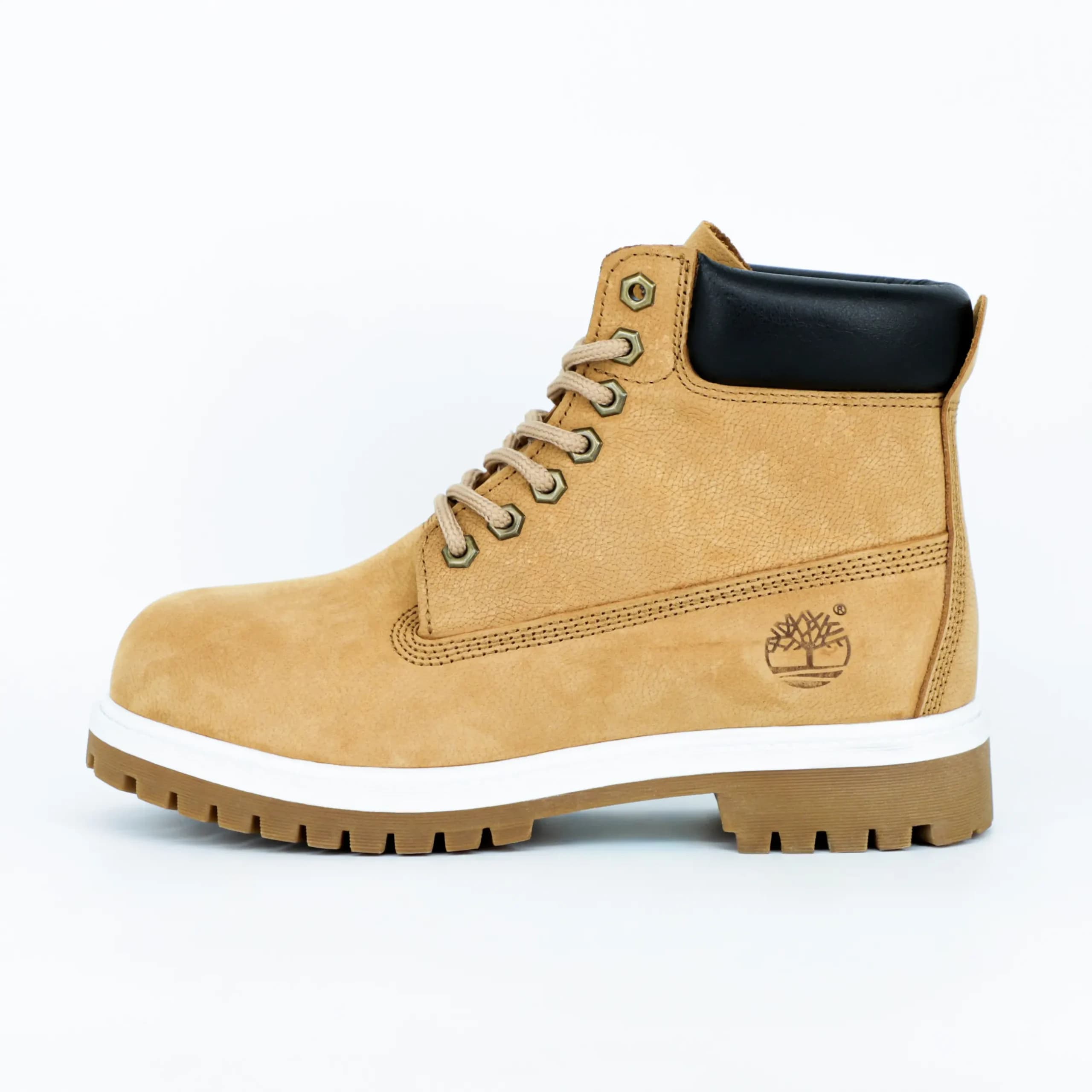 بوت تیمبرلند Timberland مردانه چرم طبیعی رنگ موزی دور سفید کد 2520 — تصویر ۱۱