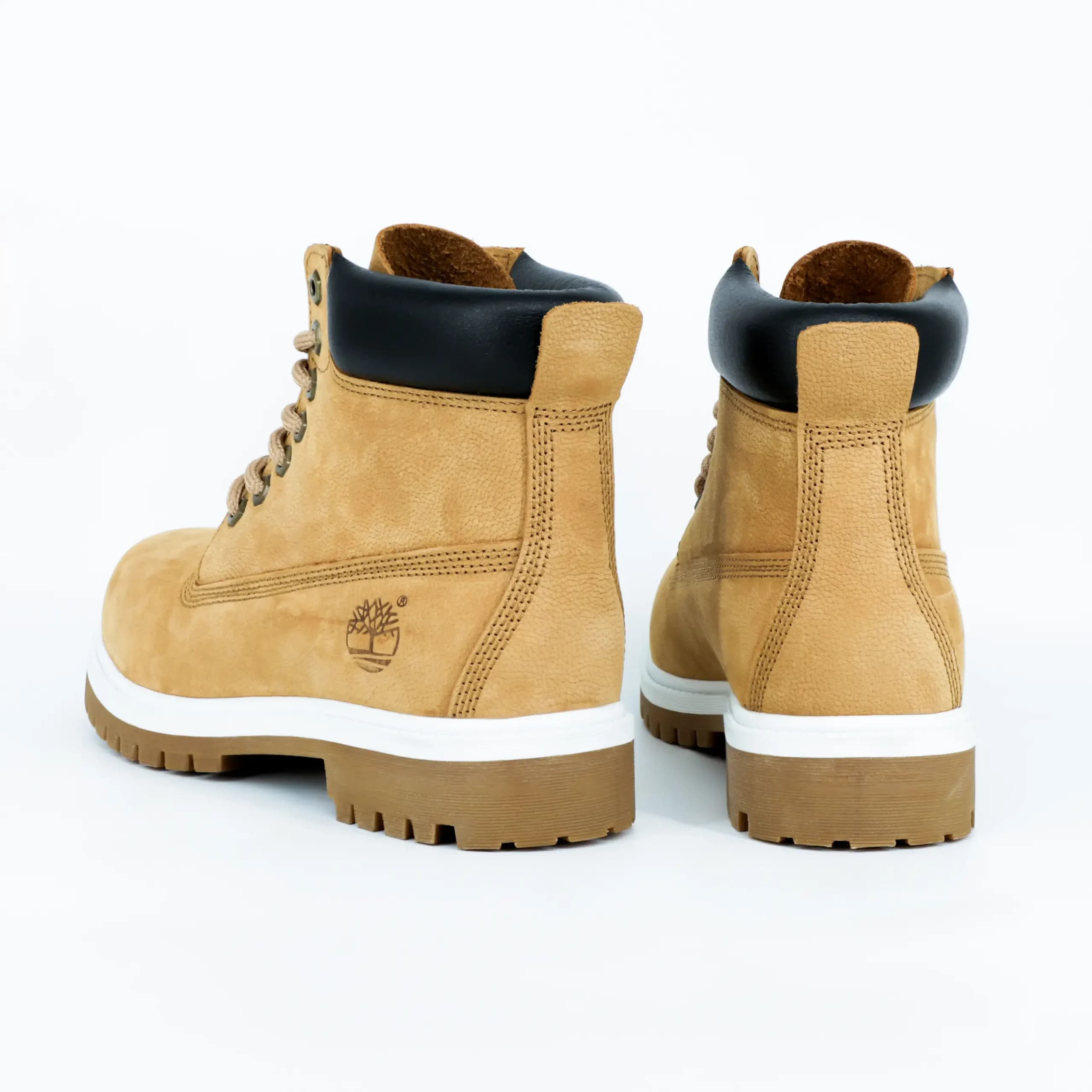 بوت تیمبرلند Timberland مردانه چرم طبیعی رنگ موزی دور سفید کد 2520 — تصویر ۱۲