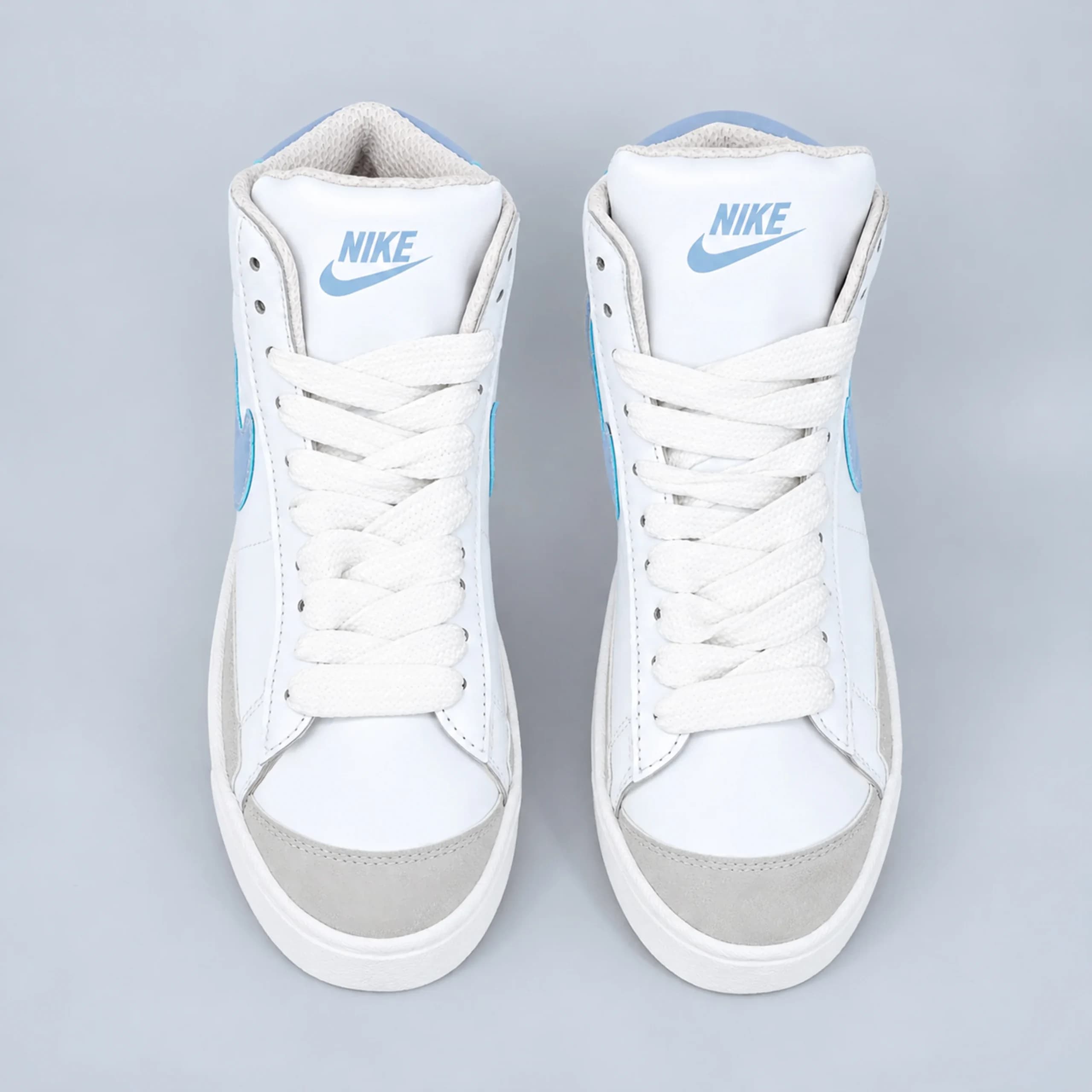 کتونی نایک بلیزر Nike Blazer زنانه ساقدار رنگ سفید آبی کد 2317 — تصویر ۵