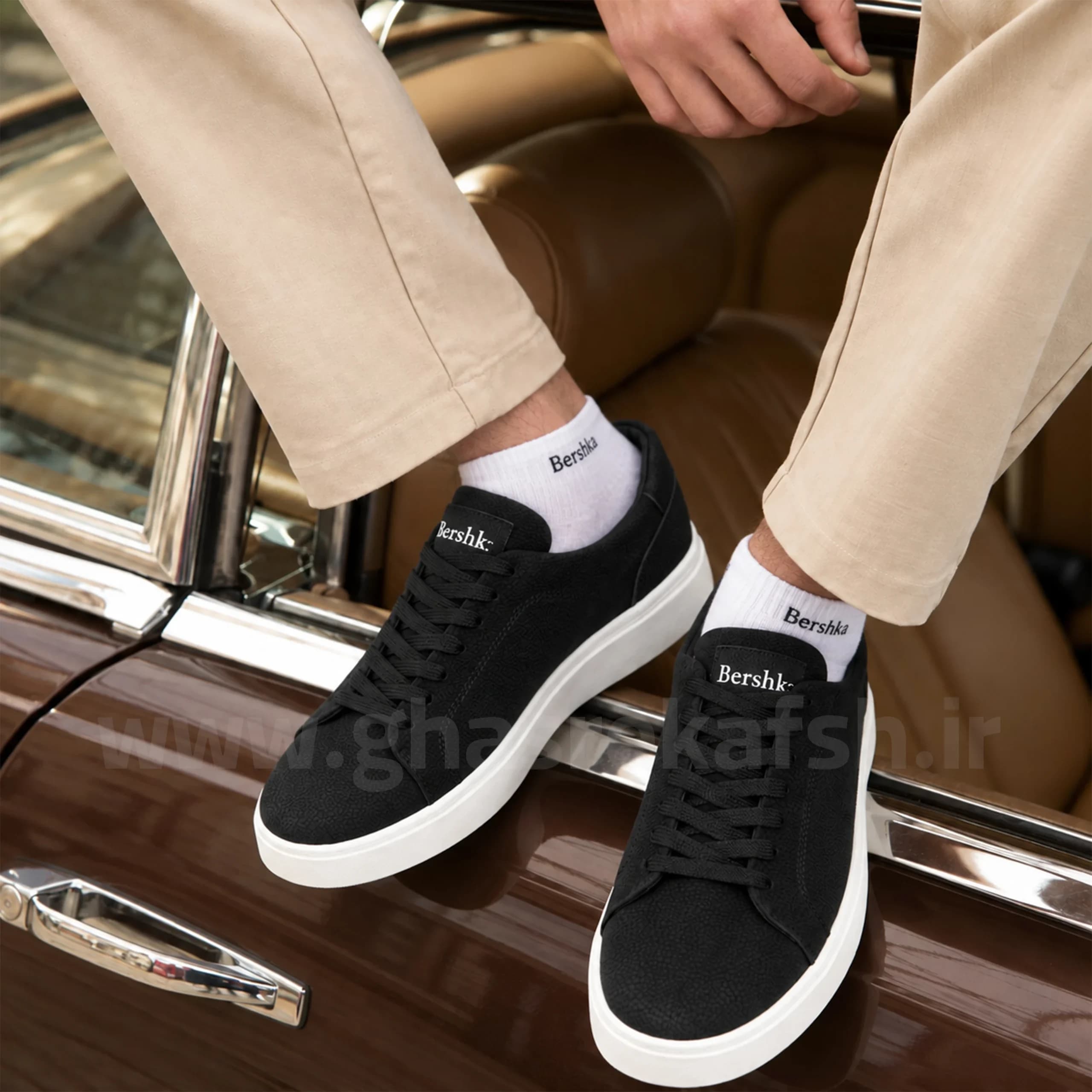 کتونی ونس برشکا Bershka مردانه رنگ مشکی سفید کد 2654