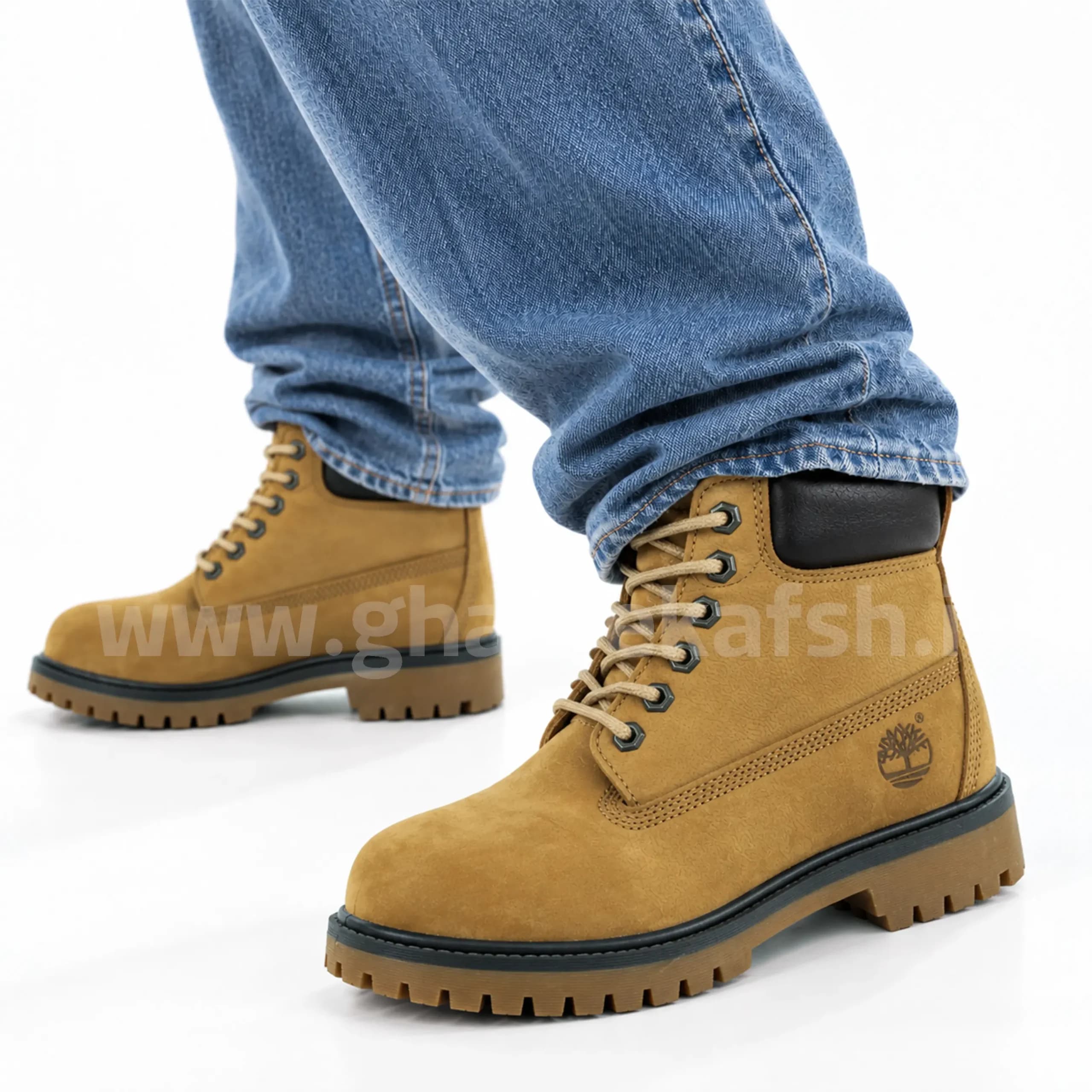 بوت تیمبرلند Timberland مردانه چرم طبیعی رنگ طلایی دور قهوه ای کد 2874 — تصویر ۸