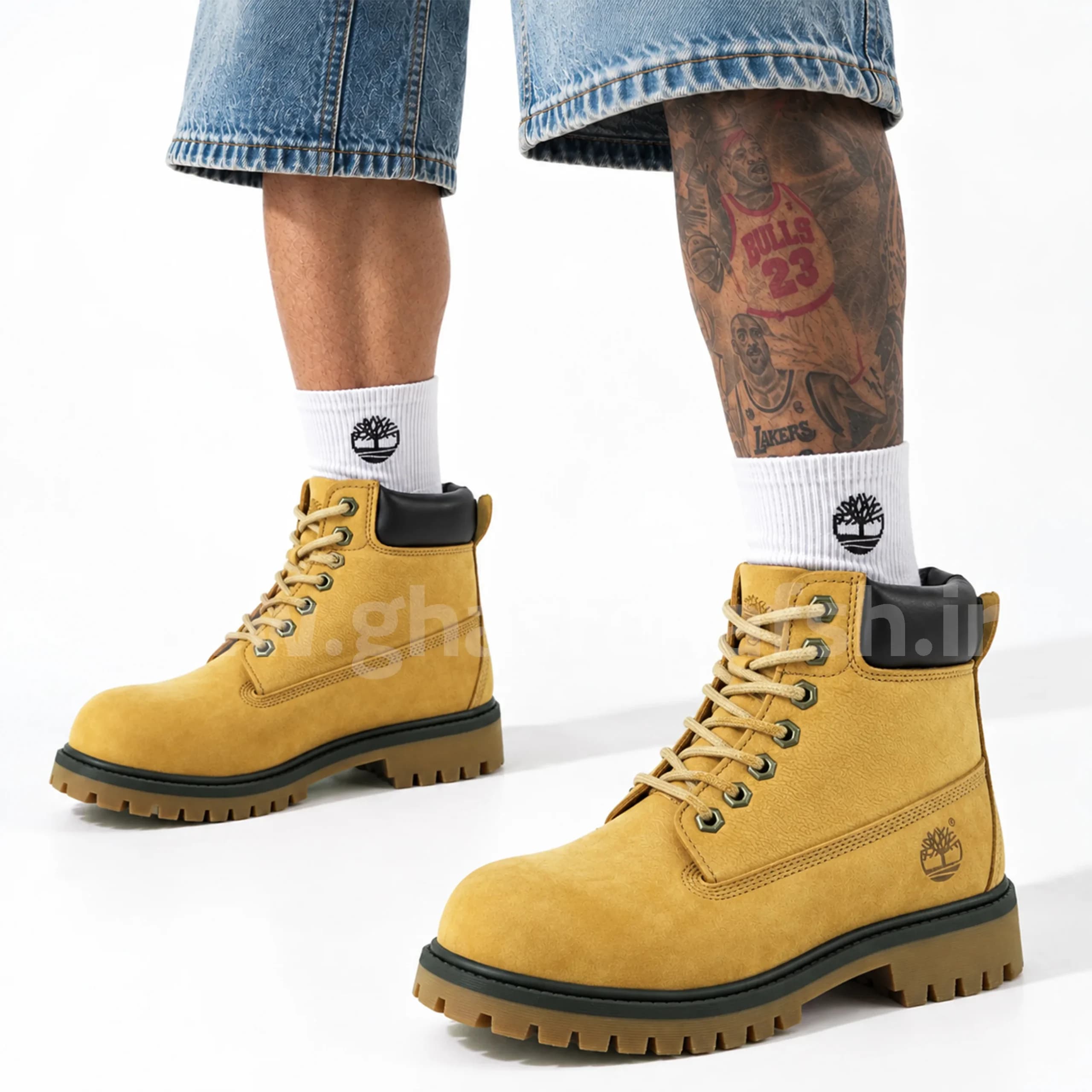 بوت تیمبرلند Timberland مردانه چرم طبیعی رنگ موزی دور قهوه ای کد 2526
