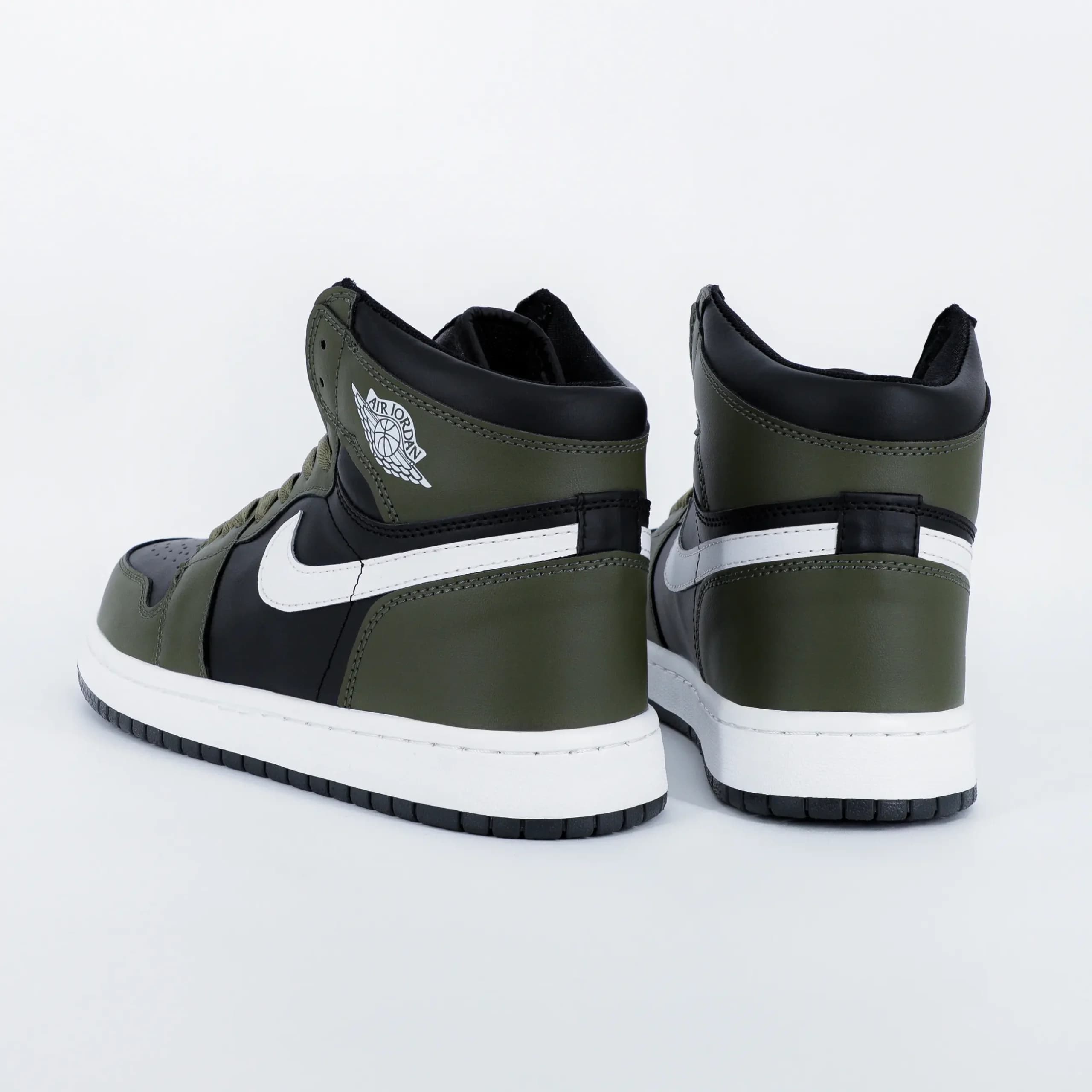 کتونی نایک جردن وان JORDAN 1 مردانه ساقدار رنگ مشکی سبز کد 2699 — تصویر ۵