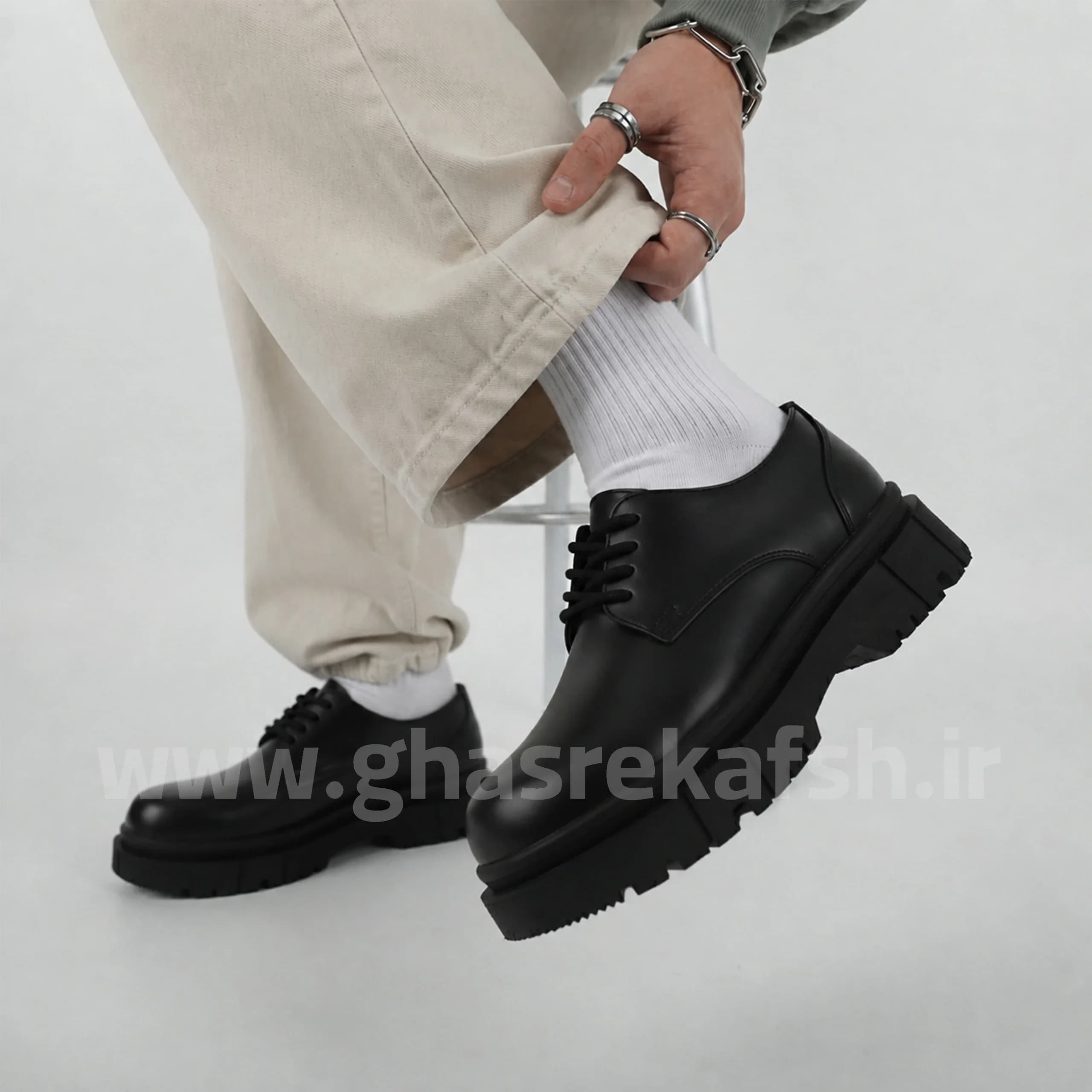 کفش لوفر مردانه مدل برشکا ورنی بندی کد 2599 — تصویر ۶