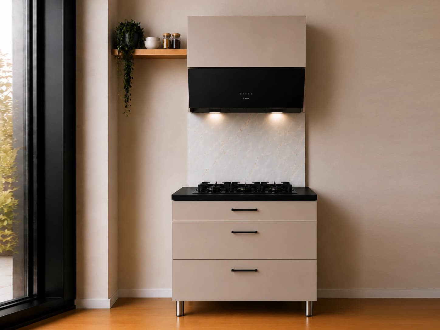 کابینت زیرگازی ام دی اف + باکس هود — تصویر ۳