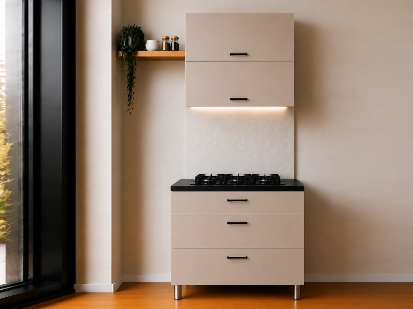 کابینت زیرگازی ام دی اف + یونیت هود مخفی — تصویر ۳