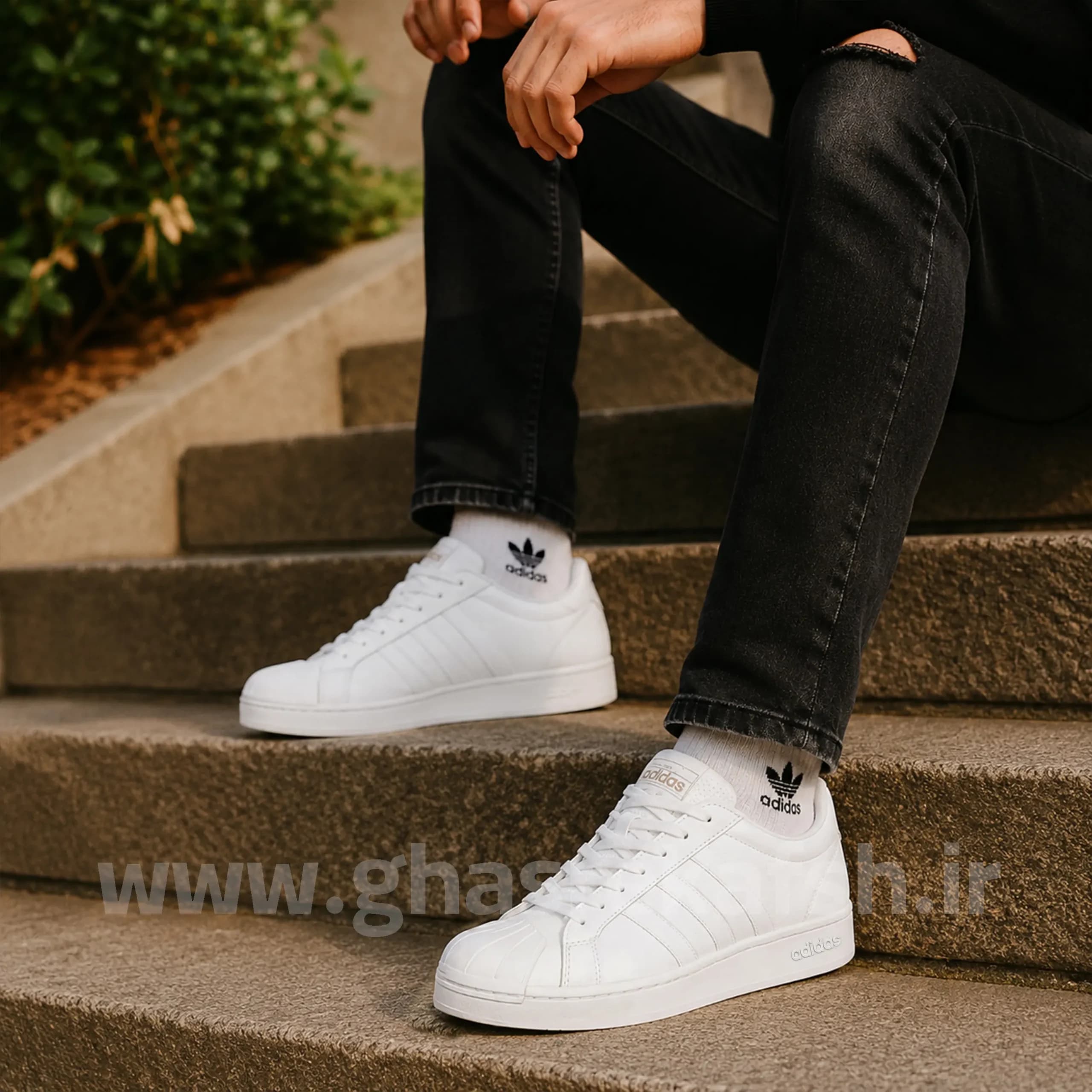 کتونی ونس مردانه آدیداس استریت چک adidas streetcheck رنگ سفید کد 2037 — تصویر ۶