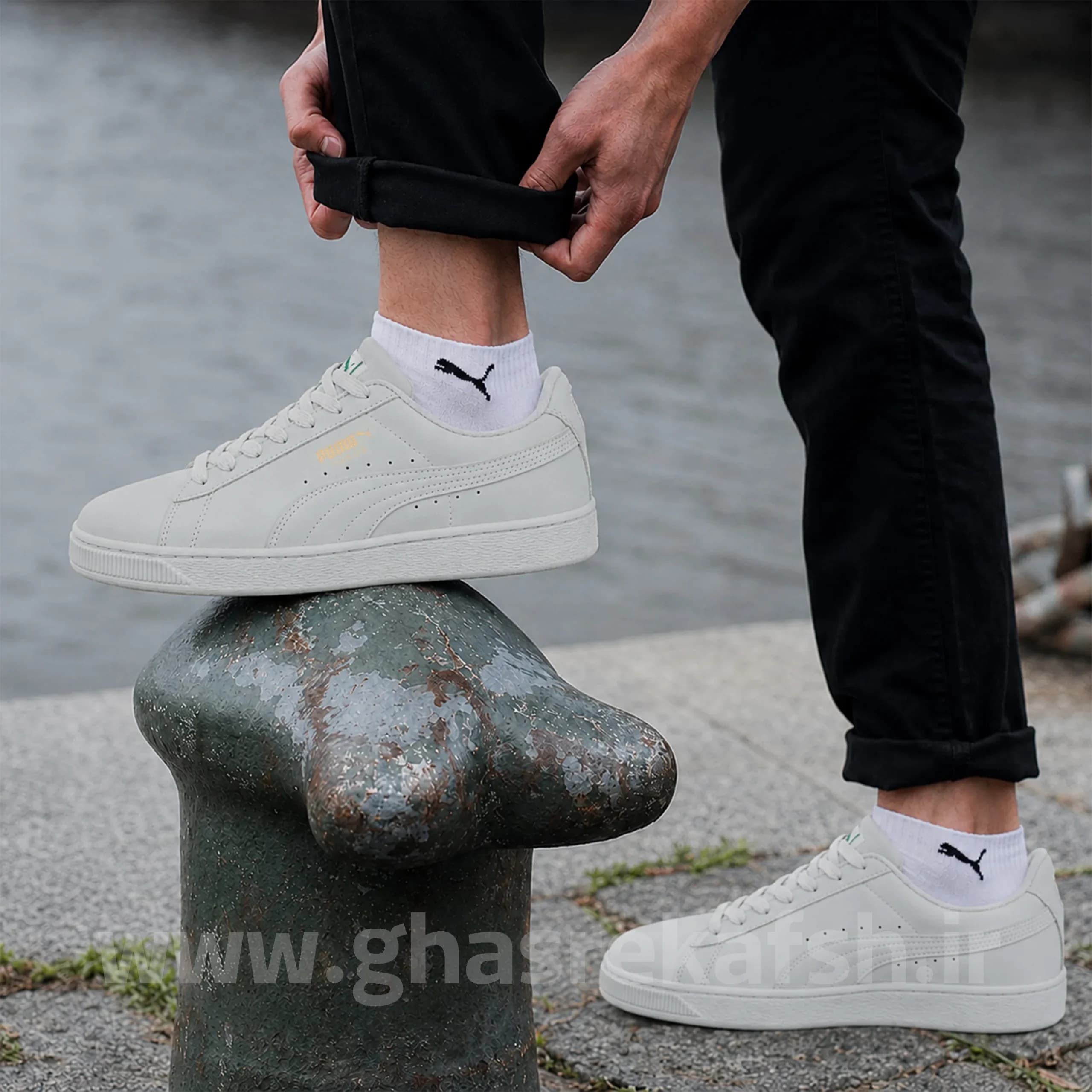 کتونی ونس مردانه پوما سوئد Puma SUEDE رنگ طوسی روشن کد 2042 — تصویر ۶