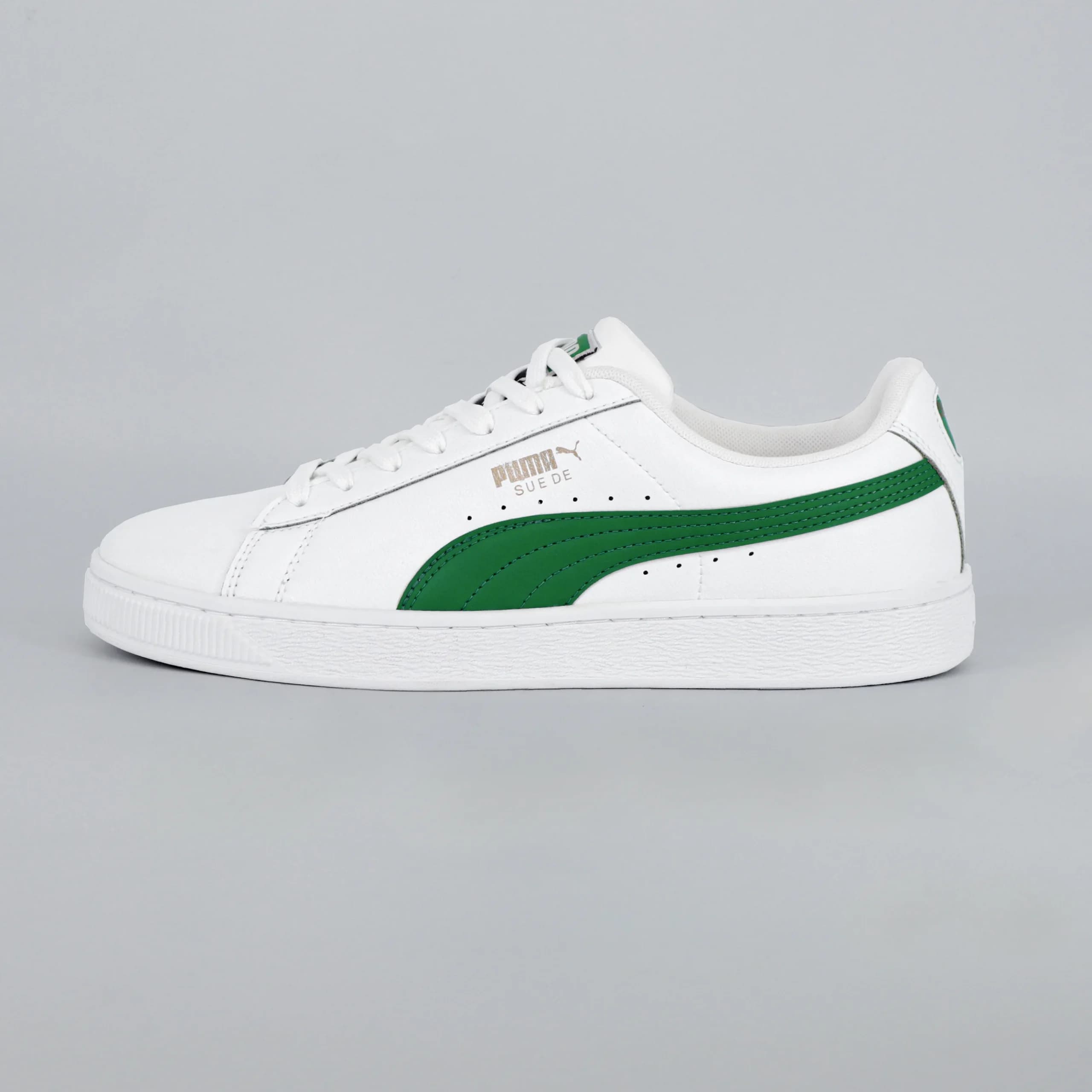 کتونی ونس مردانه پوما سوئد Puma SUEDE رنگ سفید سبز کد 1454 — تصویر ۹