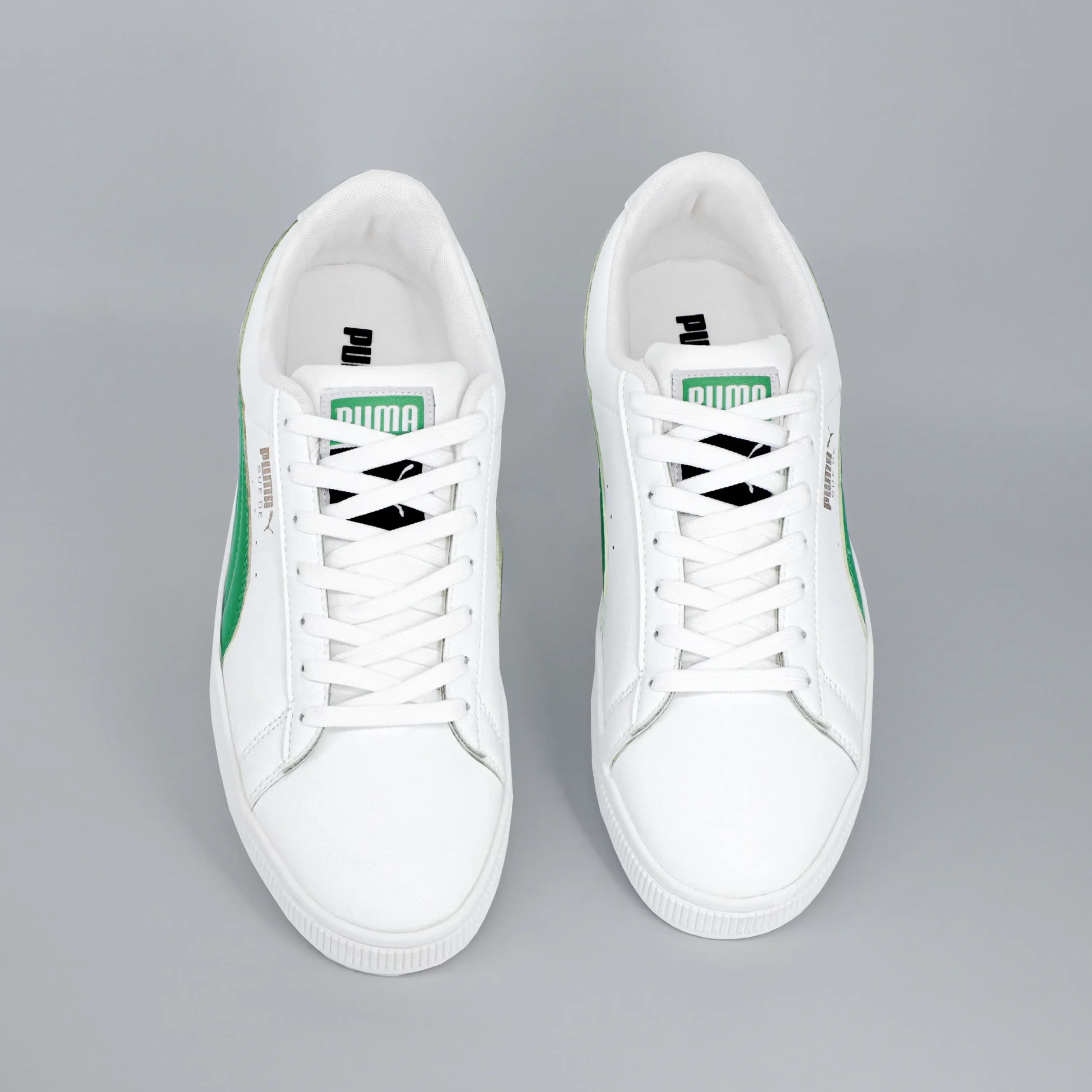 کتونی ونس مردانه پوما سوئد Puma SUEDE رنگ سفید سبز کد 1454 — تصویر ۸