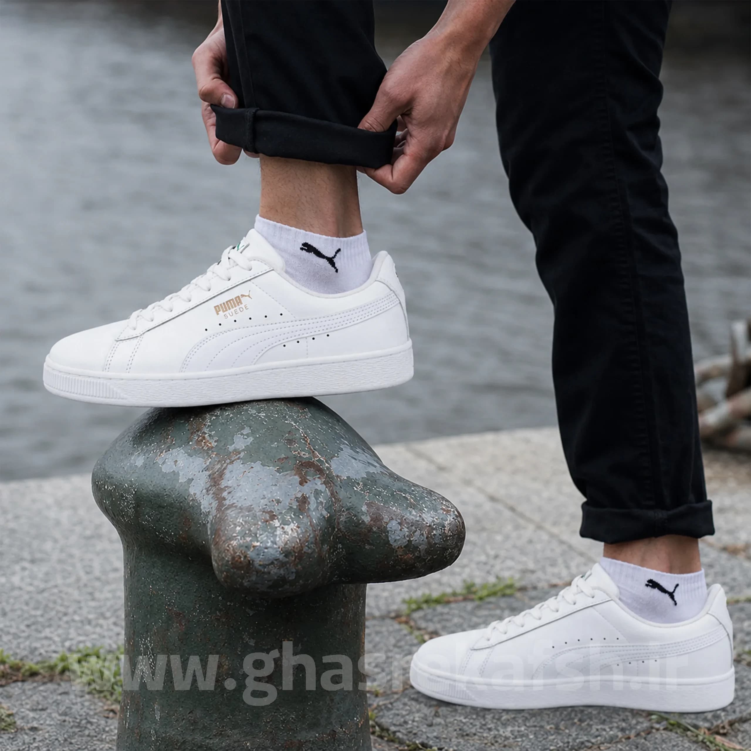 کتونی ونس مردانه پوما سوئد Puma SUEDE رنگ سفید کد 1407 — تصویر ۶