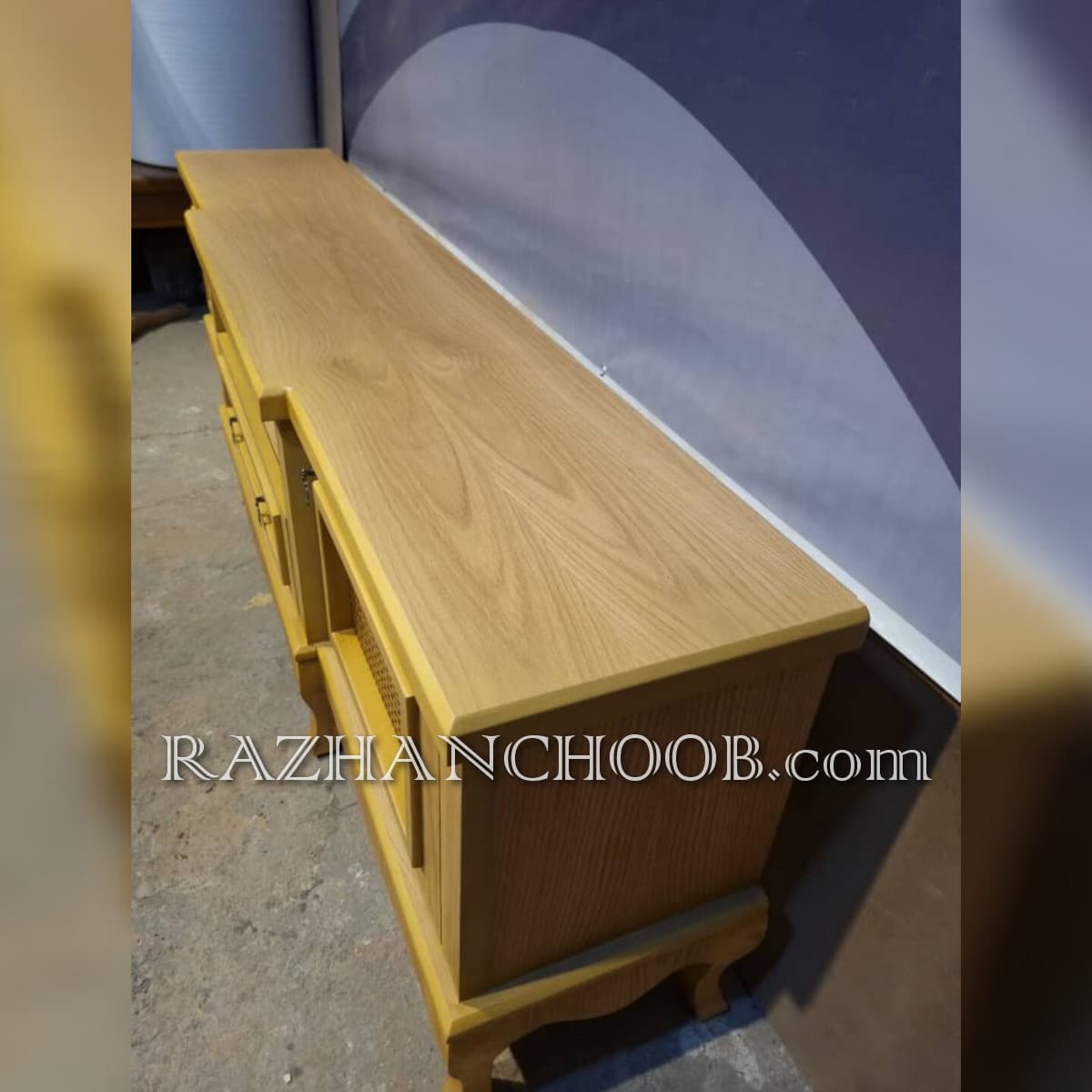 میز تلویزیون لورنزو دو در حصیر — تصویر ۲